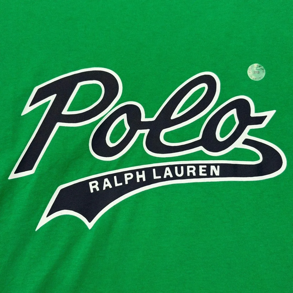 Polo Ralph Lauren T-Shirt Mens 3XB Big Green Script Logo Graphic Cotton Tee NWT